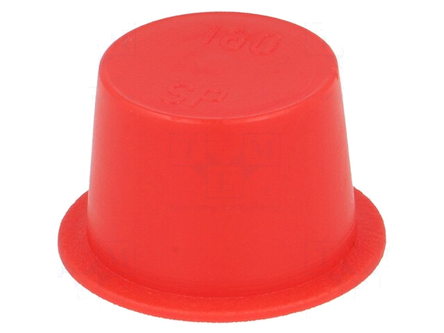 Afdekdopje; Lichaam: rood; Buitendiam: 30mm; H: 13,3mm; Mat: LDPE Afdekdopje; Lichaam: rood; Buitendiam: 30mm; H: 13,3mm; Mat: LDPE